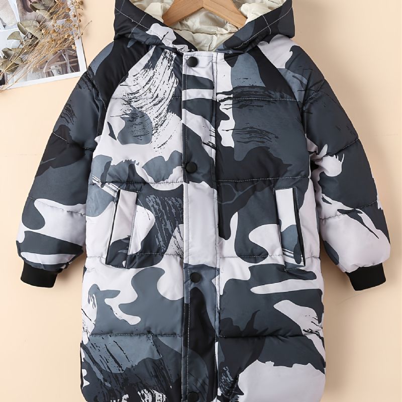 Chlapecký Kabát Camo Puffer S Kapucí Na Podzim Zima Nové