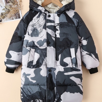 Chlapecký Kabát Camo Puffer S Kapucí Na Podzim Zima Nové