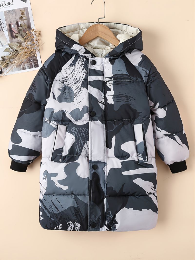 Chlapecký Kabát Camo Puffer S Kapucí Na Podzim Zima Nové
