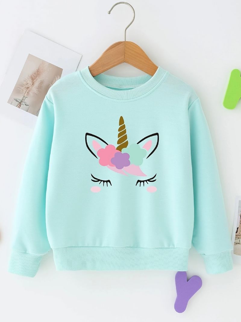 Dívčí Mikina S Dlouhým Rukávem S A Dětským Oblečením Se Vzorem Unicorn