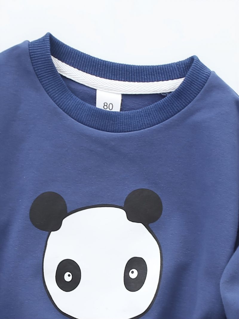Dětská Mikina S Kulatým Výstřihem A Dlouhým Rukávem S Potiskem Panda Podzim Zima