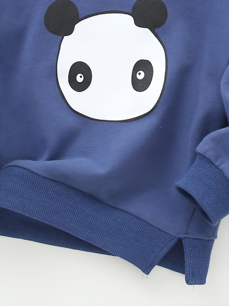 Dětská Mikina S Kulatým Výstřihem A Dlouhým Rukávem S Potiskem Panda Podzim Zima