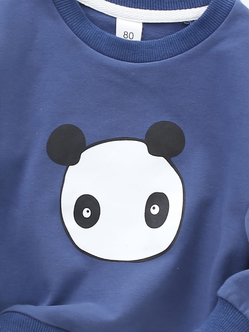 Dětská Mikina S Kulatým Výstřihem A Dlouhým Rukávem S Potiskem Panda Podzim Zima