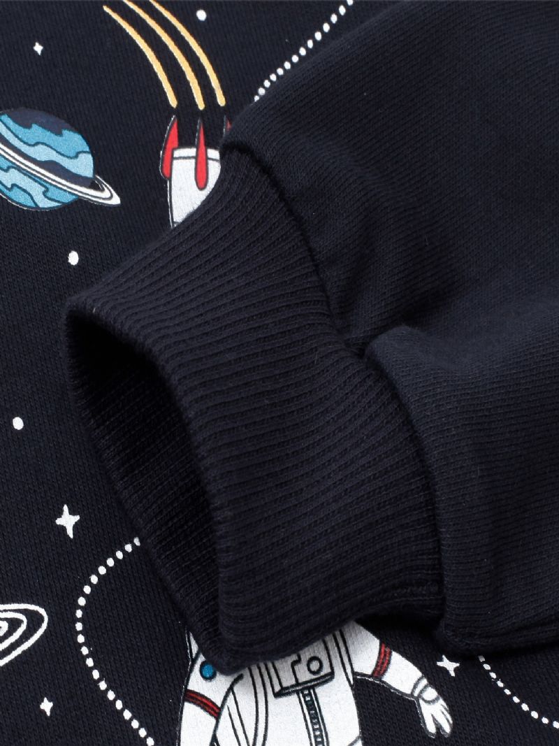Zimní Mikina Popshion Chlapci Astronaut Print Dlouhý Rukáv Svetřík S Výstřihem