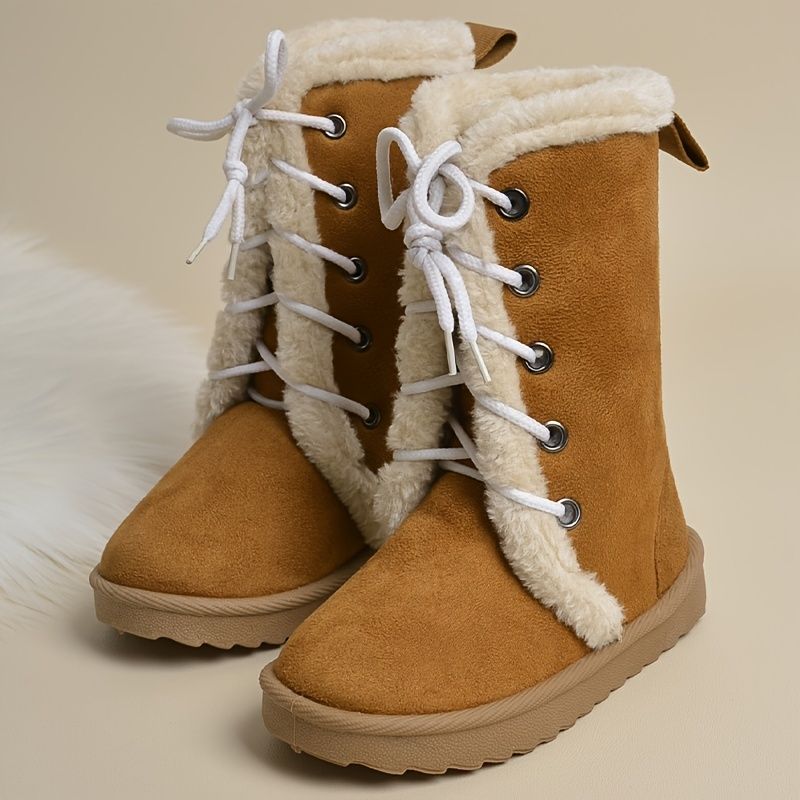 Chlapci Dívčí Sněhule Zimní Boty S Měkkou Podrážkou Protiskluzové High Top Fleece Zateplené Šněrováním