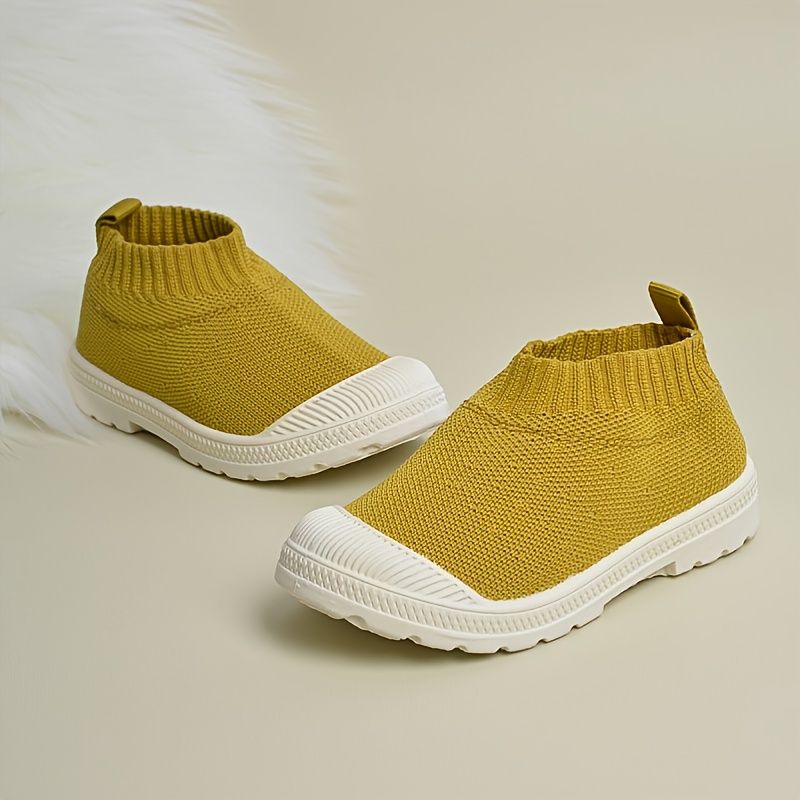Dívčí Žluté Flying Weave Fleece Kotníkové Boty