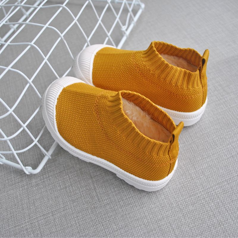 Dívčí Žluté Flying Weave Fleece Kotníkové Boty