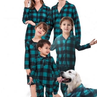 2023 Podzim Zima Nové Dětské Kostkované Klopy S Dlouhým Rukávem 2dílné Pyžamo Domácí Oblečení