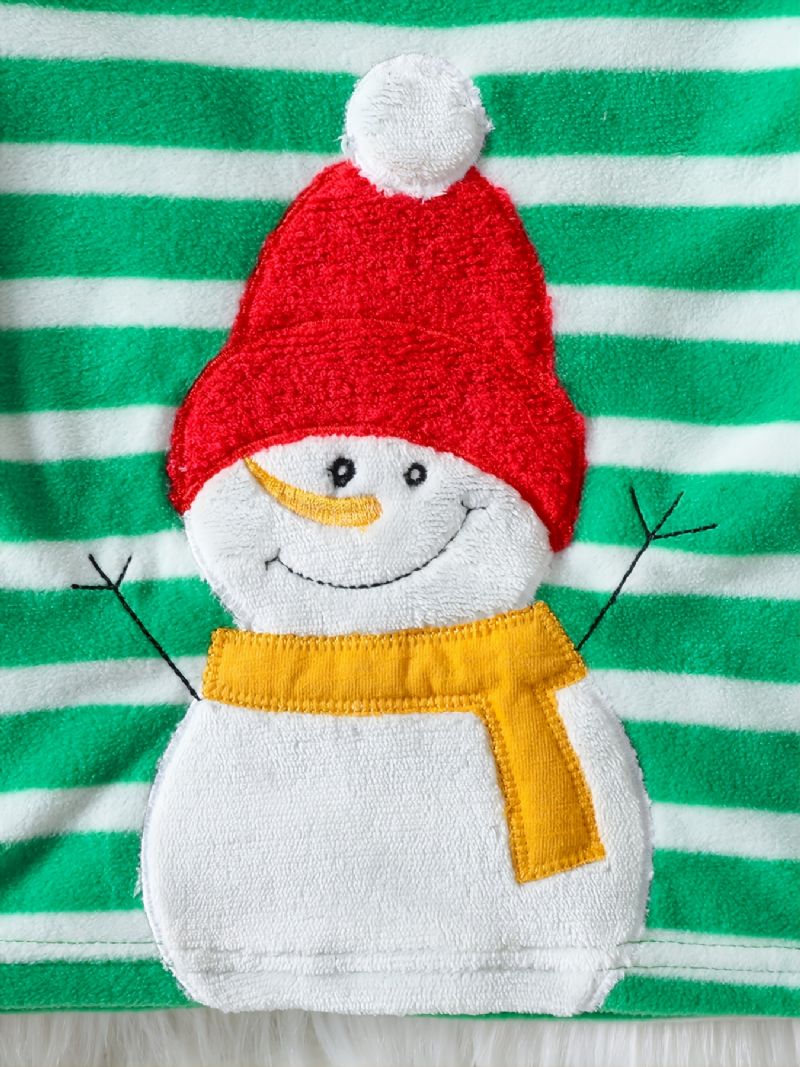 2ks Batolecí Chlapecké Pyžamové Soupravy Vánoční Santa Claus Pruhovaný Patchworkový Top A Kalhoty S Dlouhým Rukávem