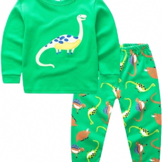 2ks Chlapci Casual Carton Dinosaur Pyžamo Sets