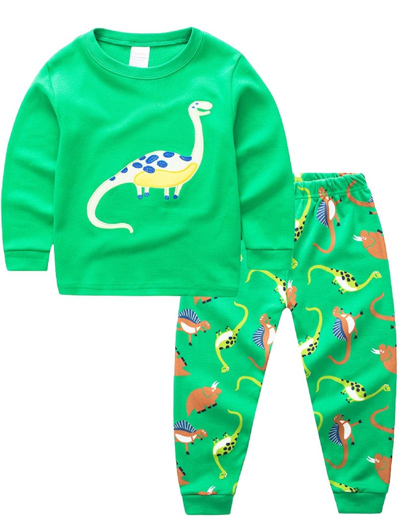 2ks Chlapci Casual Carton Dinosaur Pyžamo Sets