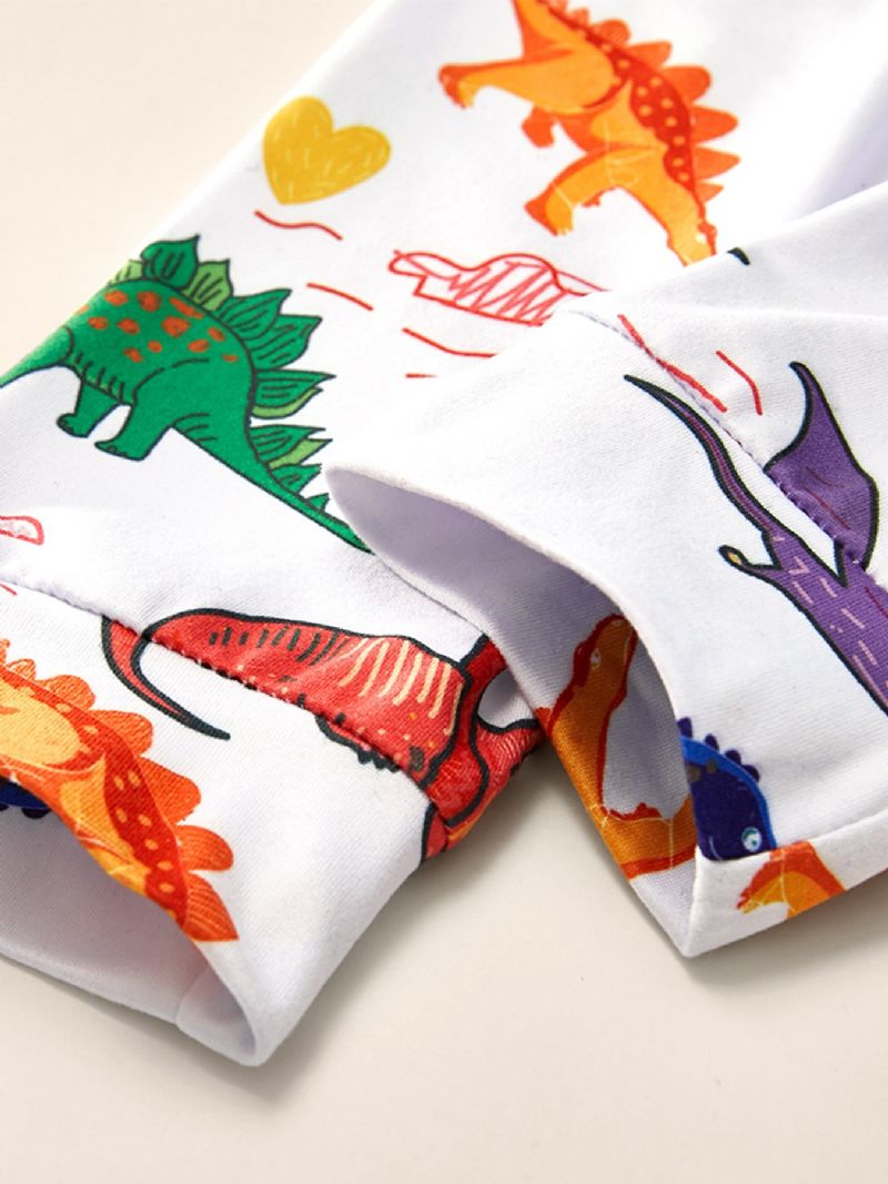 2ks Chlapci Graphic Pattern Top & Cartoon Print Pyžamas Pants Set