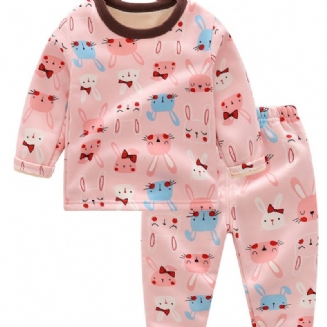 Batole Dívky Rabbit Print Pyžama Set