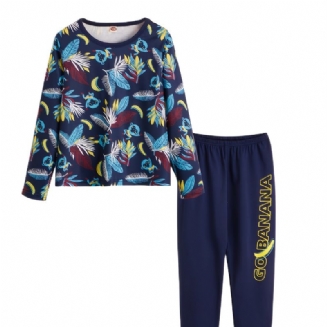 Chlapci Casual Crew Neck Print Pyžama Set