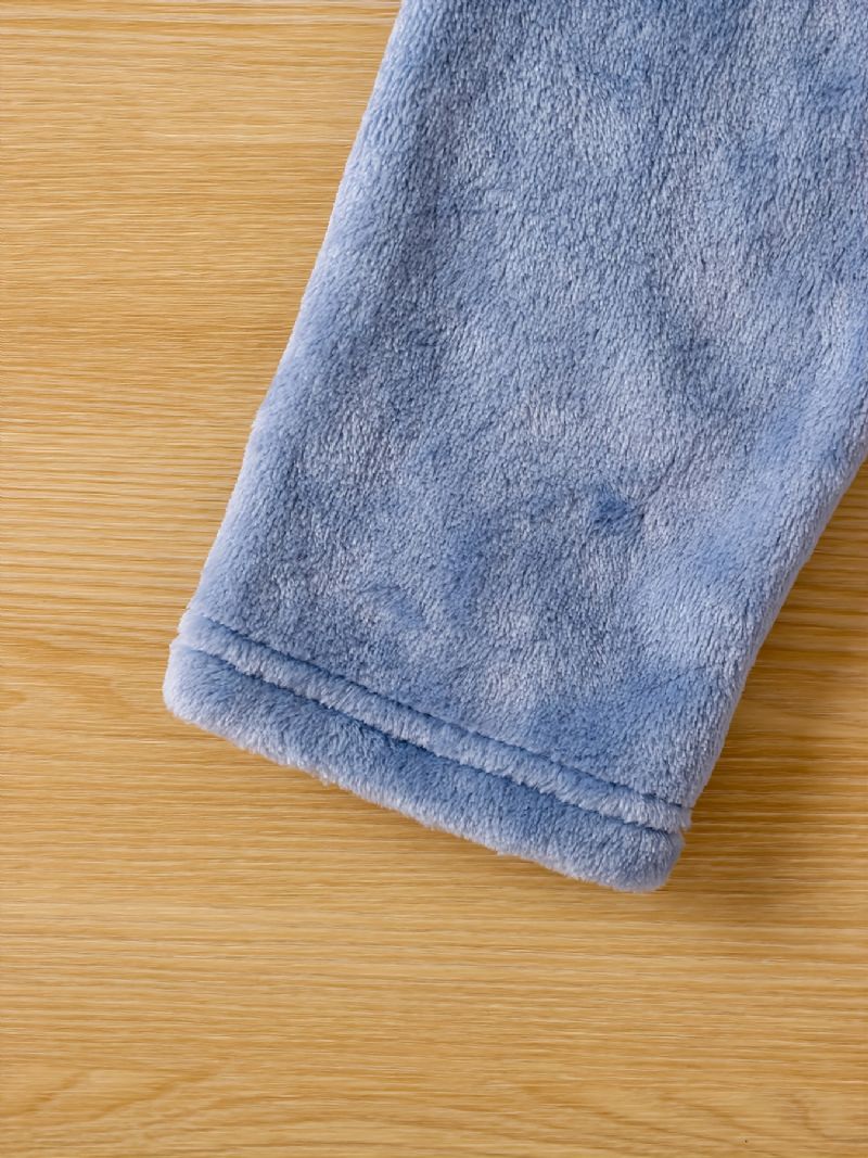 Chlapecké Pyžamo Rodinné Oblečení Kreslený Slon Výšivka S Dlouhým Rukávem Knoflíček Top & Kalhoty Teplý Zimní Set Dětské