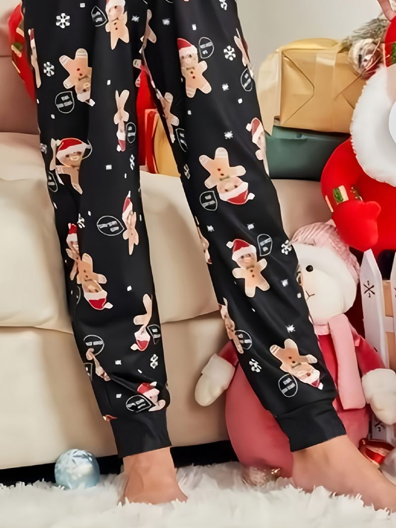 Chlapecké Pyžamo Vánoční Potisk S Kulatým Výstřihem A Dlouhým Rukávem Set Top & Kalhoty