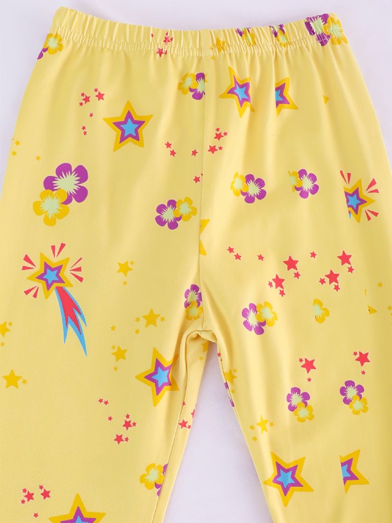 Dívčí Pyžamo Family Outfit Mořská Panna Potisk S Kulatým Výstřihem Dlouhý Rukáv Top & Kalhoty Set Dětské Oblečení