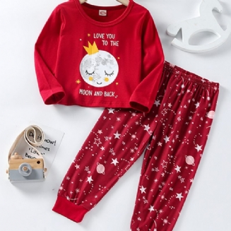 Dívčí Sada Pyžamových Kalhot S Dlouhým Rukávem Planet Print