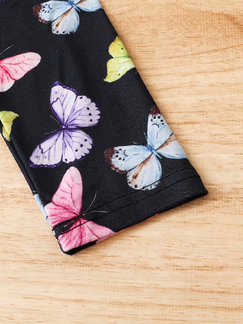 Dívčí Společenské Oblečení Domácí Oděvy Top A Ladící Kalhoty Souprava Pyžama S Motýlím Vzorem Dětské