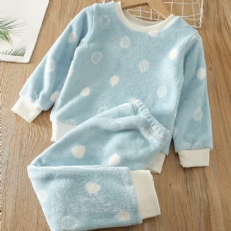 Dívčí Top S Dlouhým Rukávem + Kalhoty Pyžamo Set Teplé Měkké Dětské Oblečení Na Zimu