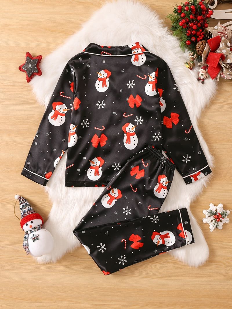 Dívčí Vánoční Tisk Pyžamo Loungewear Set