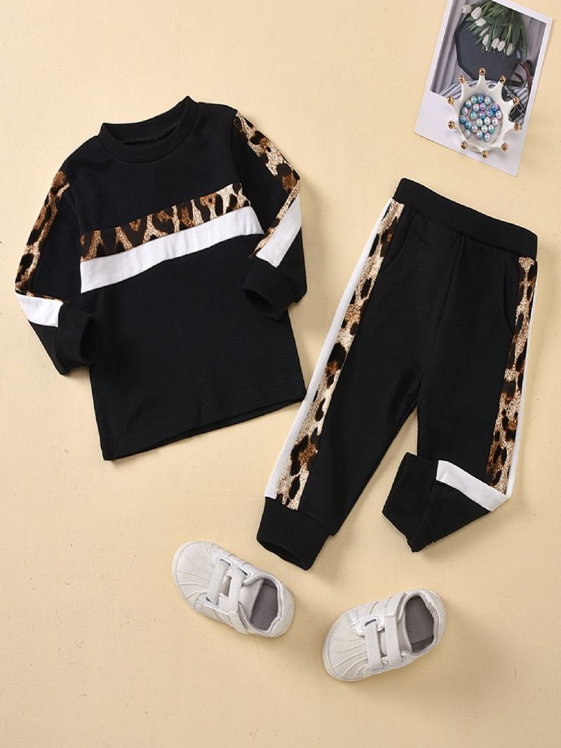 Dětská Mikina Jogger Pants S Leopardím Potiskem Pyžamová Souprava