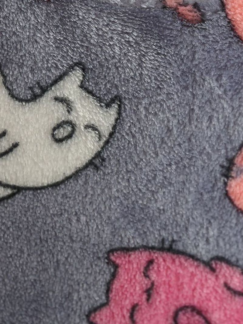 Dětská Roztomilá Kočička Fleecová Pyžamová Sada S Dlouhým Rukávem