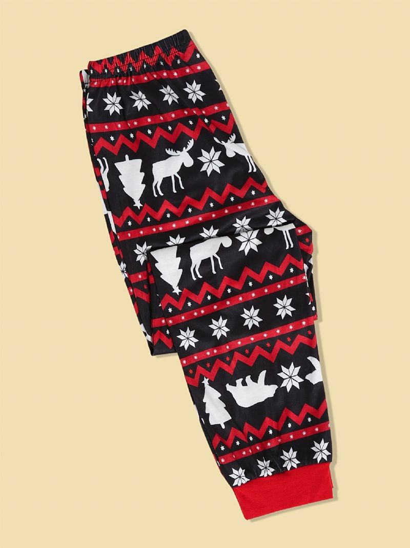 Dětské Pyžamo Rodinný Outfit Vánoční Dopisní Potisk S Kulatým Výstřihem Dlouhý Rukáv Top & Kalhoty Set Pro Dívky Chlapce