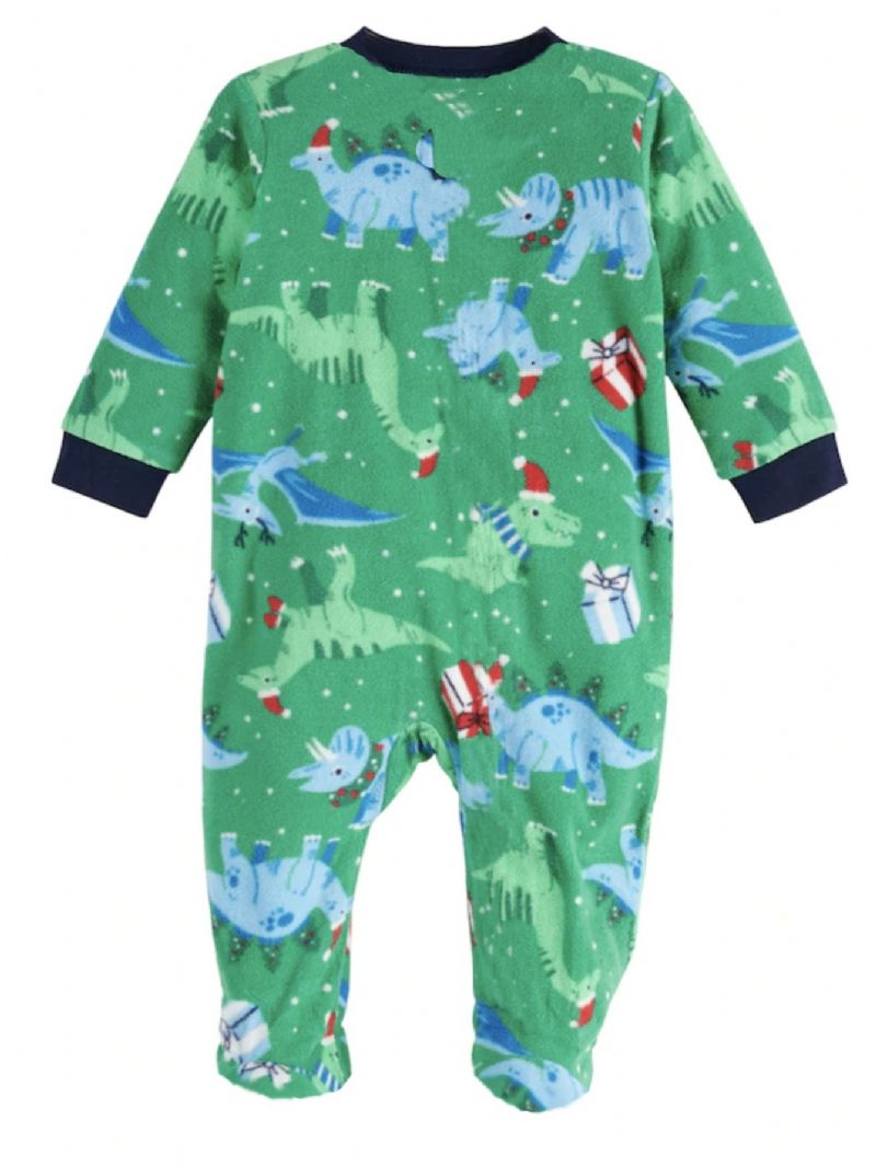 Děťátko Dívky Crew Neck Cute Cartoon Dinosaur Pyjamas Set Vánoční Set