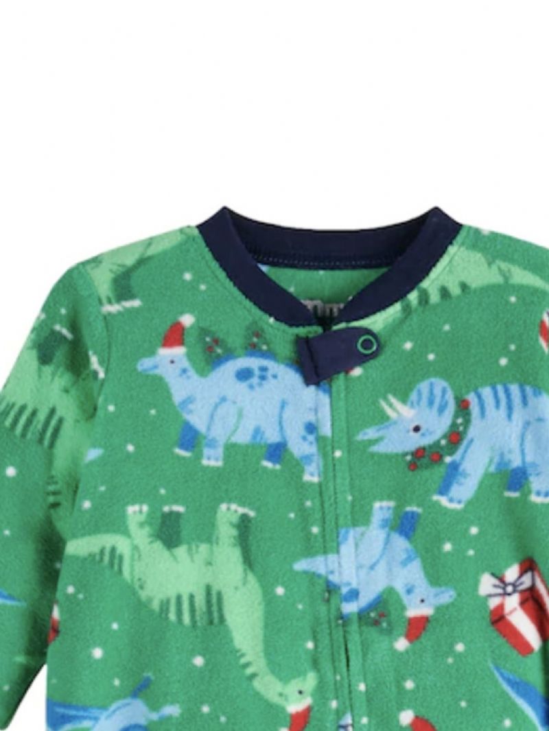 Děťátko Dívky Crew Neck Cute Cartoon Dinosaur Pyjamas Set Vánoční Set