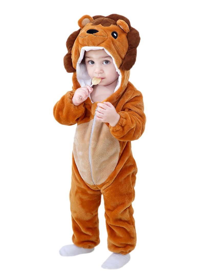 Kojenecká Kombinéza S Kapucí Thermal Animal Kostým Nové Pyžamo