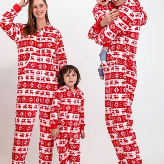 Podzim Zima Nové Dívčí Chlapci Flanel Deer Printed Christmas Jednodílné Pyžamo