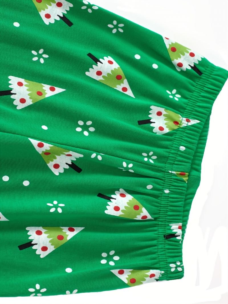 Popshion Dětské Vánoční Pyžamo Bavlna Sněhulák S Dlouhým Rukávem Pjs Set Sváteční Oblečení