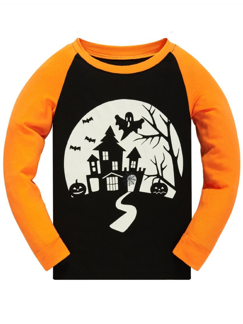 Sada Pyžama Popshion Chlapci Spider Pumpkin Bat Ghost Witch S Dlouhým Rukávem
