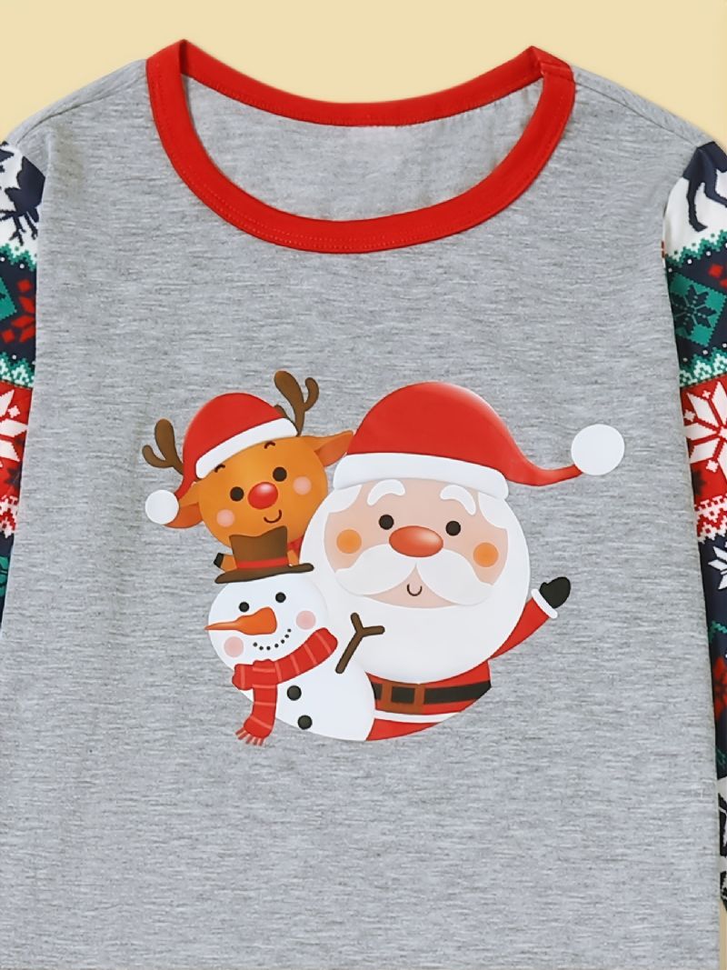 Vánoční Sady Retro Pyžama Pro Rodiče A Děti Santa Clause S Losím Tiskem