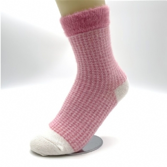 1 Pár Dětských Barevných Zimních Teplých Bavlněných Ponožek Z Norkového Fleece