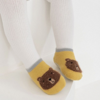 1 Pár Dětských Podlahových Ponožek Zahuštěné Hřejivé Protiskluzové Roztomilé Zvířátka Batolecí Ponožky Pro Chlapce Dívky