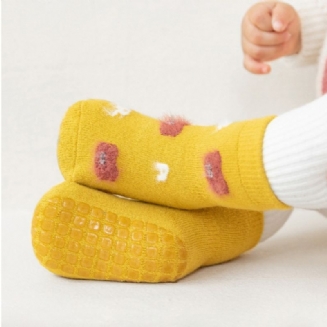1 Pár Dětských Podlahových Ponožek Zahuštěné Hřejivé Protiskluzové Roztomilé Zvířátka Medvídek Batolecí Ponožky Pro Chlapce Dívky