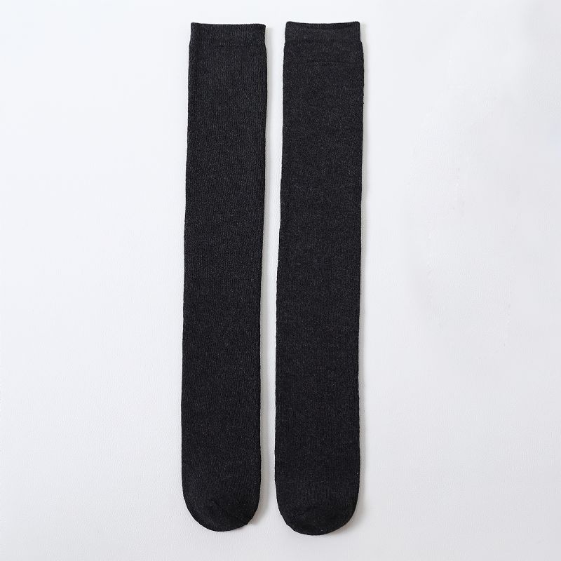 1 Pár Jednobarevných Vysokých Ponožek Pod Kolena Silné Teplé Bavlněné Dětské Ponožky