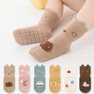 1 Pár Dětských Podlahových Ponožek Protiskluzové Roztomilé Zvířátka Grafické Batolecí Ponožky Pro Chlapce Dívky