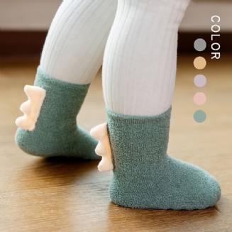 1pár Kojeneckých Podlahových Ponožek Zahuštěné Hřejivé Protiskluzové Roztomilé Dinosauří Batolecí Ponožky Pro Chlapce Dívky
