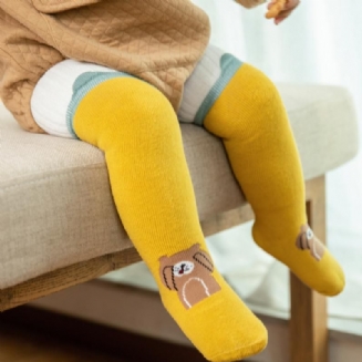 1pár Kojeneckých Nadkolenních Ponožek Vysoké Ponožky Roztomilý Kreslený Medvídek Zahuštěné Teplé Pro Dívky Chlapce
