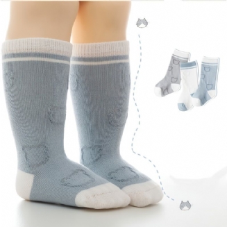3 Páry Kojenecké Ponožky Batole Unisex Kreslený Potisk 6-12 Měsíců 1-6 Let Mid Tube Socks Dětské
