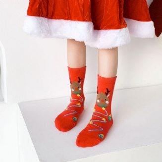 3ks Roztomilé Dětské Kreslené Vánoční Ponožky