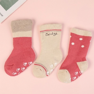 3páry Kojenecké Podlahové Ponožky Zahuštěné Teplé Protiskluzové Batolecí Zimní Pro Chlapce Dívky