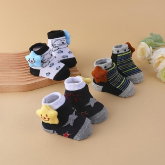 3páry Kojeneckých Podlahových Ponožek Teplé Batolecí Ponožky Zimní Pro Chlapce A Dívky
