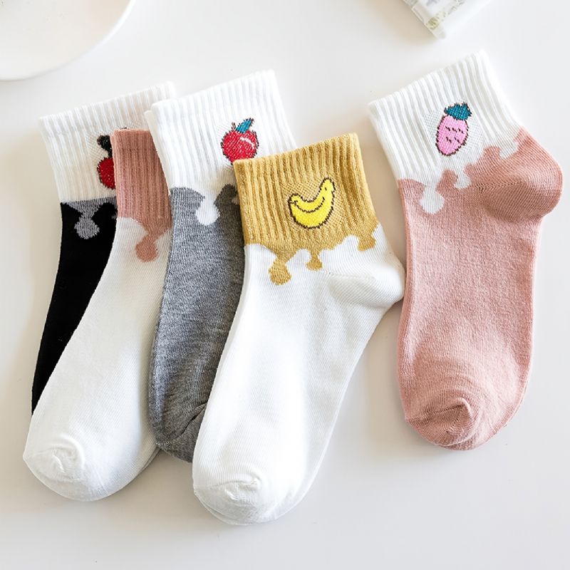 5 Párů Dětské Ponožky Vzor Ovoce Bavlněné Teplá Zima Pro Chlapce Dívky
