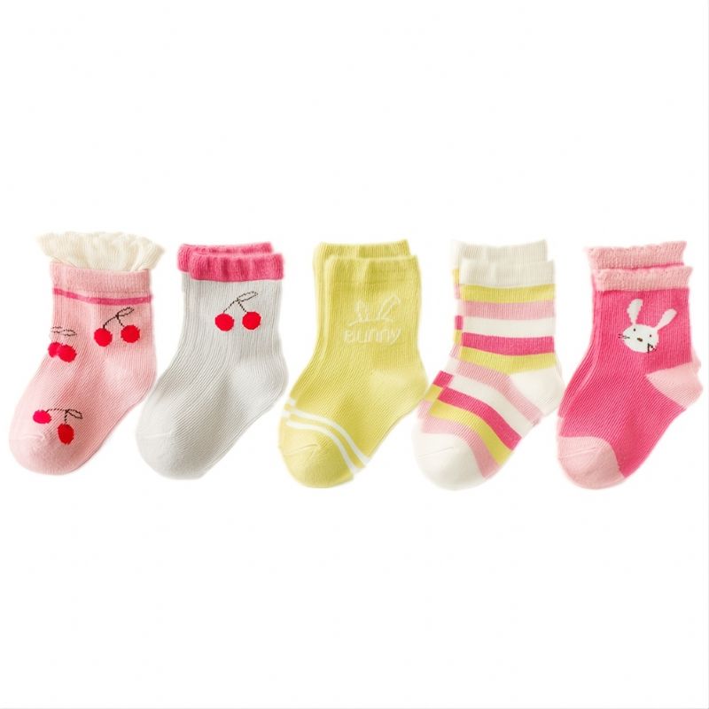 5 Párů Děťátko Crew Ponožky Roztomilý Vzor Bavlněné Pro Chlapce