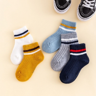 5ks Chlapecké Pruhované Barevné Ponožky