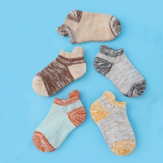 5ks Dětské Bavlněné Ponožky Retro Pruhované